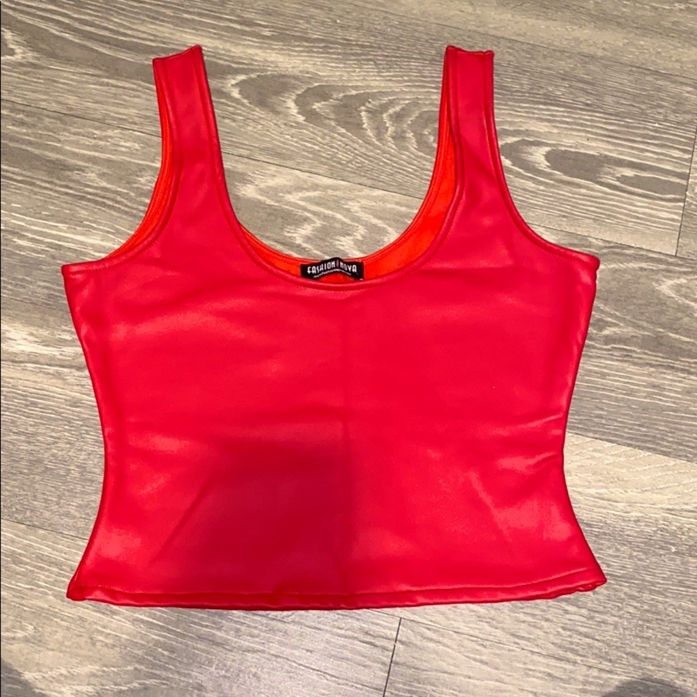 Leather Tang top